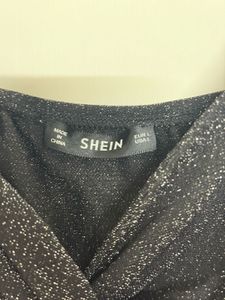 Sparkling Black Twist Front Crop Top