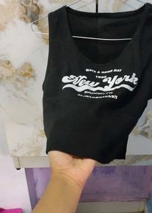 Black 'New York' Graphic Tank Top