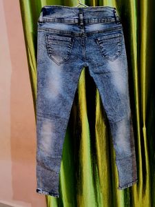 Distressed Lace-Up Detail Jeans