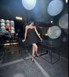 Black Strapless Padded Mini Dress