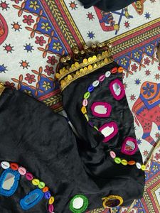 Black Embroidered Mirror Work chaniya choli