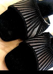 Sparkling Embellished Flat Sandals