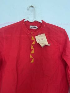 Red Cotton Kurta