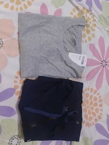 Grey T-Shirt & Navy Top