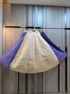 Elegant Cream & Royal Blue Lengha Set