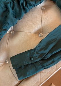 Chic Ruched Satin Button-Up Shirt