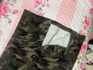 Camouflage Button-Front Dress