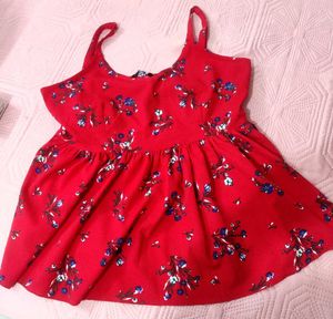 Charming Red Floral Summer Dress