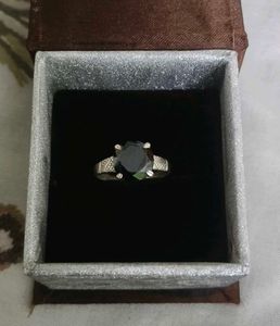 Elegant Black Stone pure silver Ring