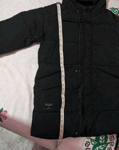 Black Padded Hooded Winter Jacket