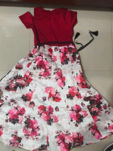 Girls Floral Cold Shoulder Dress