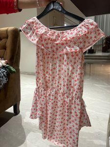 Star Print Off-Shoulder Dress