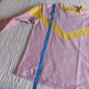 Pink and Yellow V-Neck T-Shirt