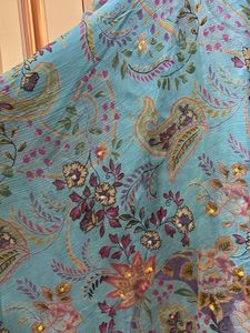 Elegant Blue Floral Dress