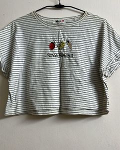 Striped "Sweet Banana" Graphic T-Shirt