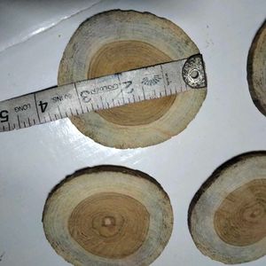 Natural Raw Wood Discs  For Coaster (6 Pc)