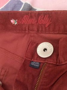 Red Corduroy Flare Pants
