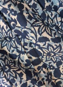 Blue Floral Block Print Short Kurti Top