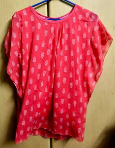 Coral Printed Top