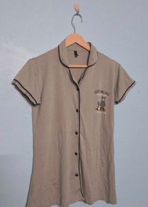 Cute Bear Print Pajama Top
