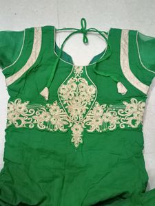 Golden Embroidered Green Suit Set