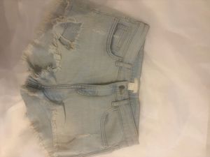 Light Wash Ripped Denim Shorts