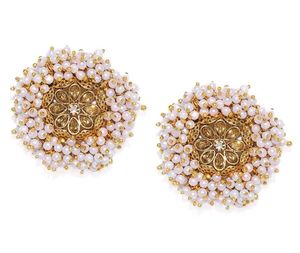 Exquisite Pearl &amp; Gold Dangle Earrings