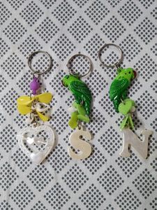 Charming Parrot & Initial Keychains