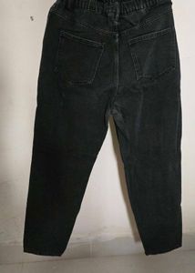 Stylish Washed Black Mom Jeans