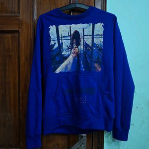 Blue Graphic Print Sweatshirt