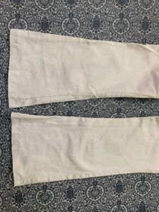 white Flared Pant