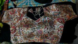 multicolour silk blouse