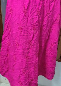 Bright Pink Sleeveless long Kurta Dress