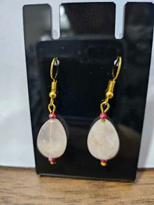 Handmade Elegant Rose Quartz Earrings