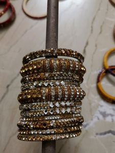 Golden +Silver Diamond Bangles