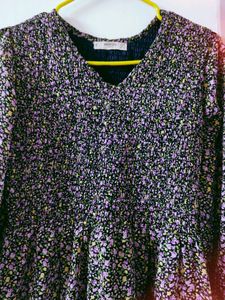 Floral Print Long Sleeve Dress