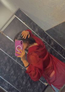 Sheer Red Button-Up Shirt🩸
