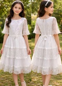 Elegant White Lace Party Dress