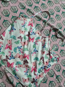 Butterfly Print Halter Top