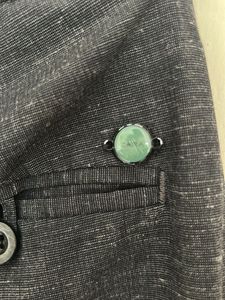 Zara Straight Fit Charcoal Grey Self Design Pants