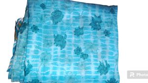 Vibrant Blue Tie-Dye Saree