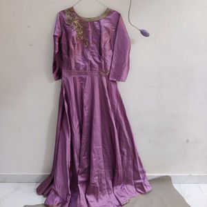 Elegant Lavender Anarkali Gown