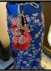 Royal Blue Embroidered Lehenga Choli Set designer