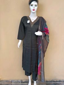 Beautiful Aari work Kurta Set with Dupatta