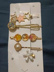 Hair Clip Set - Star, Pearl, Flower Design