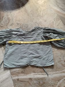 Women's Grey Puff Sleeve Top