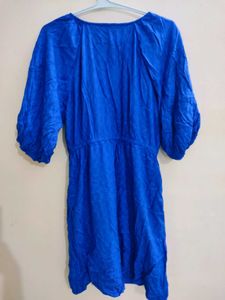 Blue V-Neck Dress