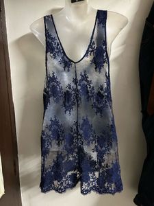 Sheer Lace Overlay Dress