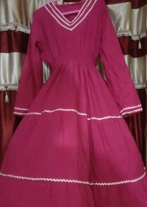 Elegant Fushia Tiered Gown
