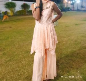 Elegant Peach  sarara suit
